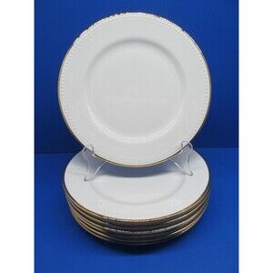 Pier 1 Gold Line Salad plates gold trim Bundle of 7